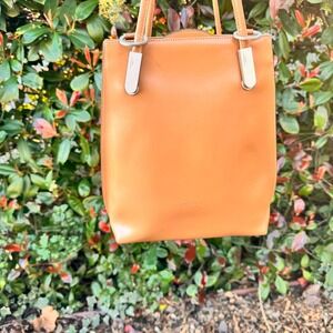 Frederic T Paris Tan Chic Leather Convertible Backpack Tote Bag Silver Hardware